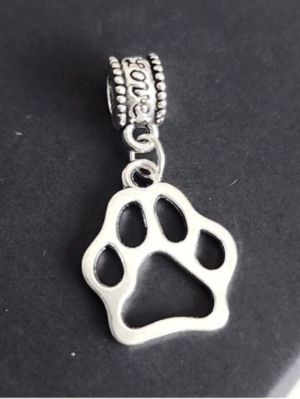 Love Paw Print Charm Will FIT Pandora and other European Systems
